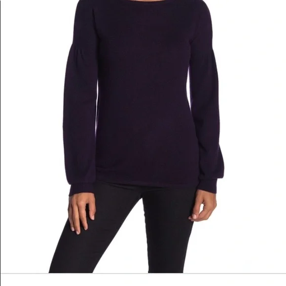 Sofia Cashmere Sweater | Dropped Balloon Sleeve | Relaxed Fit | Size S - Picture 2 of 4